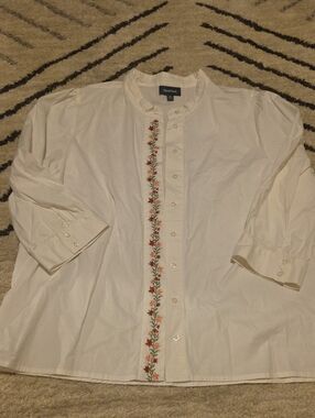 ModCloth Cream Button-Up Shirt
